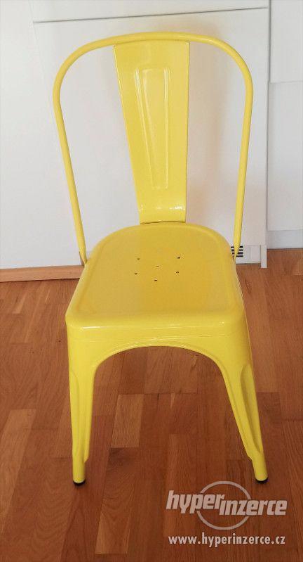 nová žlutá industriální židle inspirovaná fr. značkou Tolix - foto 3
