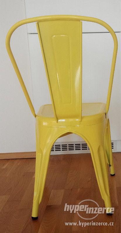 nová žlutá industriální židle inspirovaná fr. značkou Tolix - foto 4