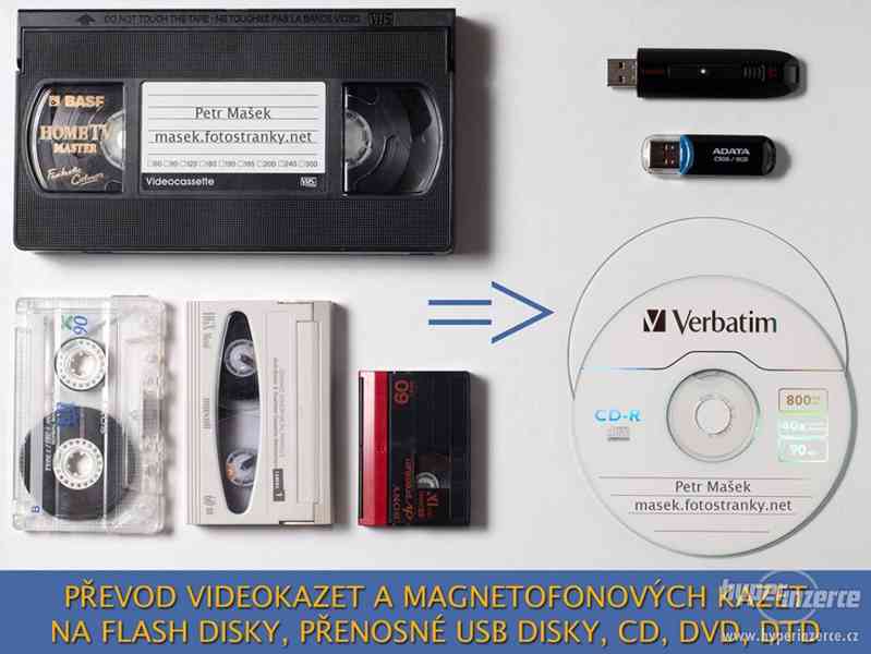 Převod videokazet VHS na USB flash disky i DVD, digitalizace