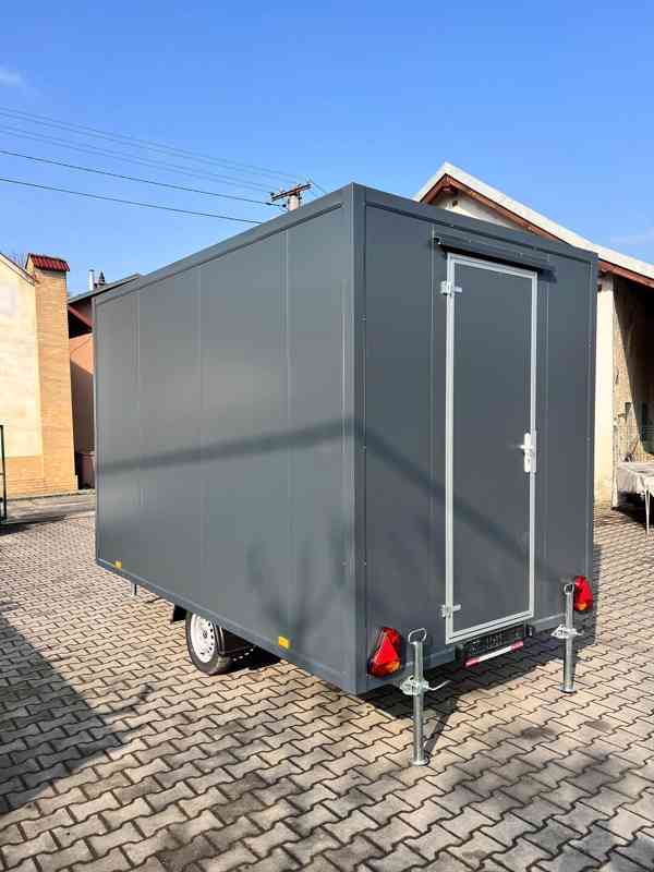 PRODÁM MOBILNÍ SKŘÍŇOVÝ PŘÍVĚS 750 kg – NOVÝ, NEPOUŽITÝ - foto 5