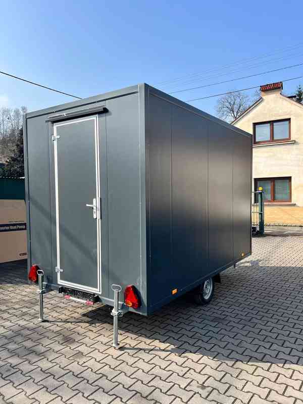 PRODÁM MOBILNÍ SKŘÍŇOVÝ PŘÍVĚS 750 kg – NOVÝ, NEPOUŽITÝ - foto 3