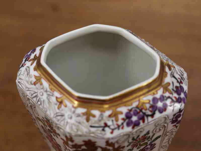 Párové porcelánové vázy s víky Samson, ručně malované, s erb - foto 8