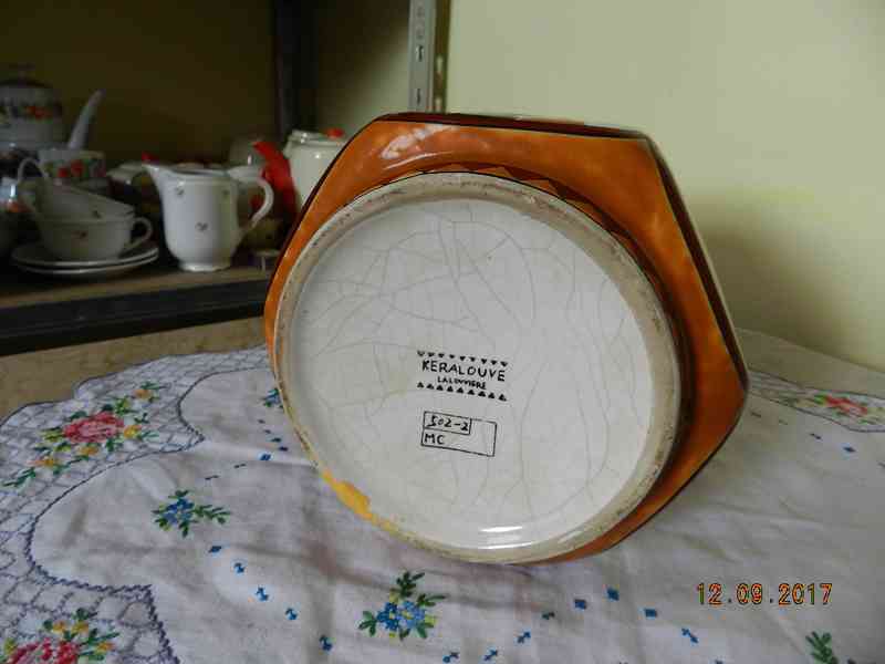 Vzácná Art Deco Váza Keralouve Lalouviere Kubismus Belgie  - foto 6