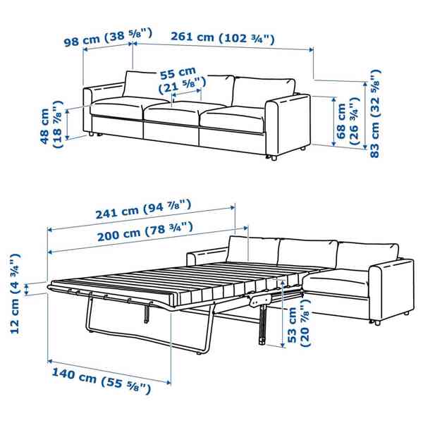 VIMLE 3místná rozkládací pohovka IKEA - foto 11