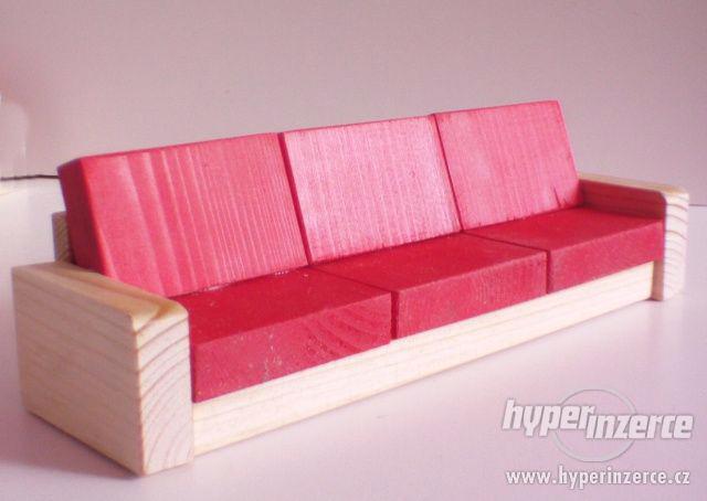 Dřevěný nábytek pro panenky obývák - foto 3