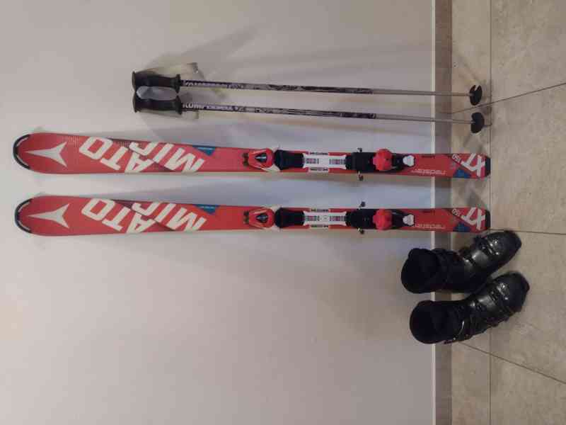 Lyžařský set: lyže 150cm+lyžáky stélka 280mm+hůlky - foto 1