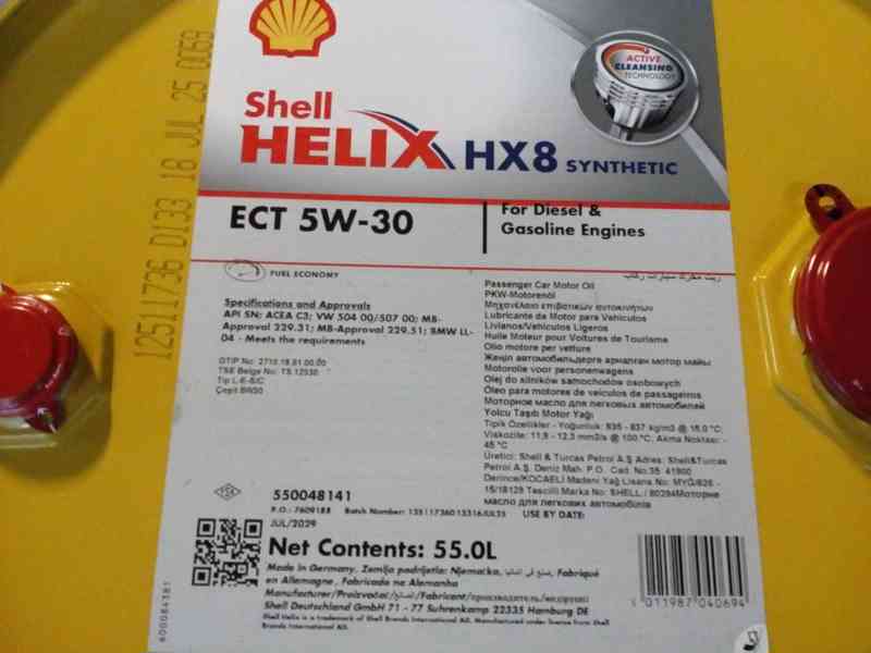 motorový olej SHELL helix HX8 ECT 5w30 - foto 3