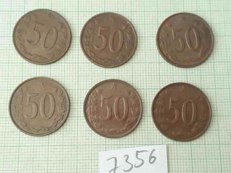  50 hal. 1963-1971 - 6 kusů mince Československo  - foto 2