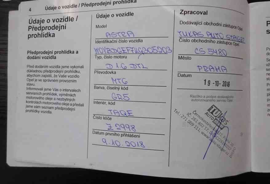 Opel Astra 1.6 CRDI r.v.2018 (81 kw) Koupeno v ČR - foto 21