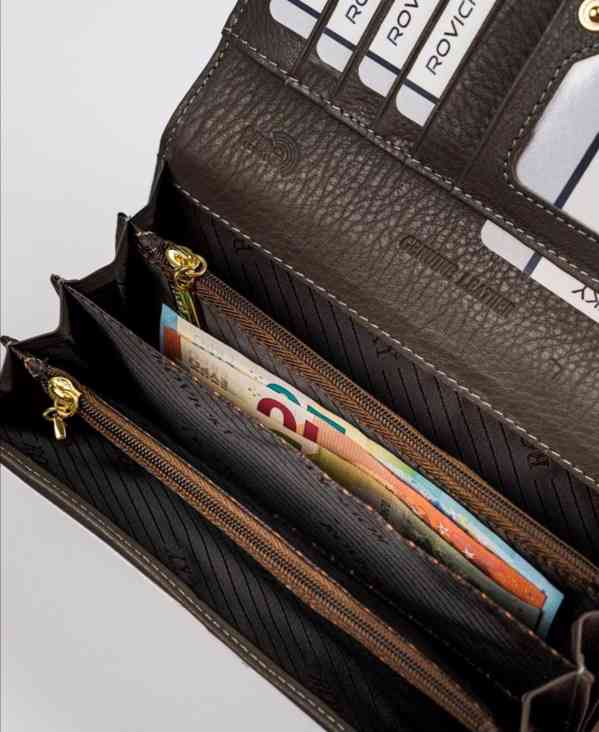 Luxusní kožená peněženka Rovicky  hadí kůže stříbrná  - foto 6