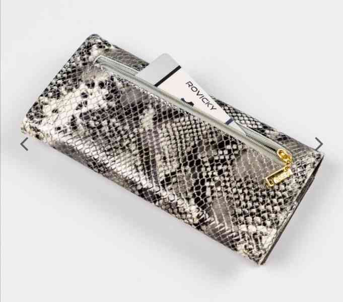 Luxusní kožená peněženka Rovicky  hadí kůže stříbrná  - foto 5