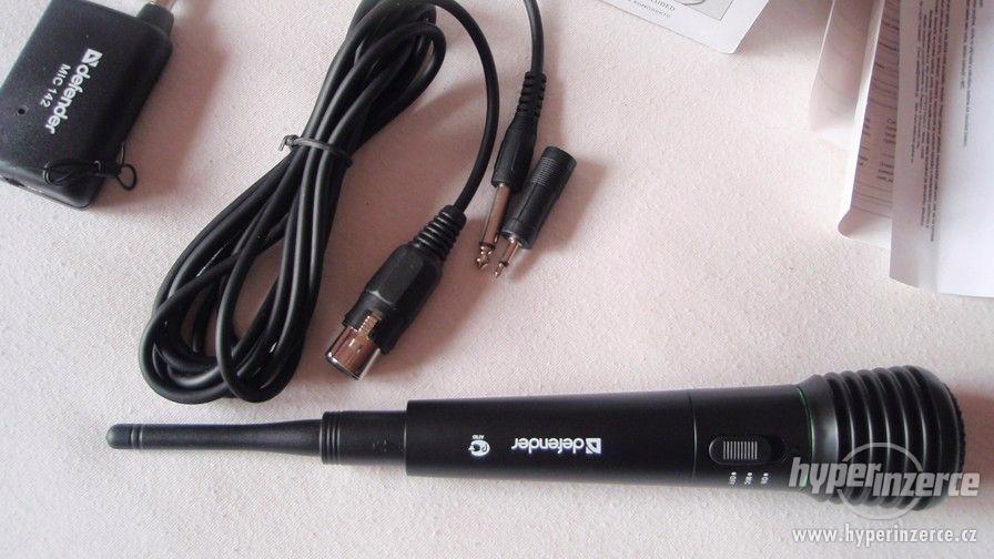 Bezdrátový karaoke mikrofon wireless 3m kabel 6,5 jack nové - foto 1