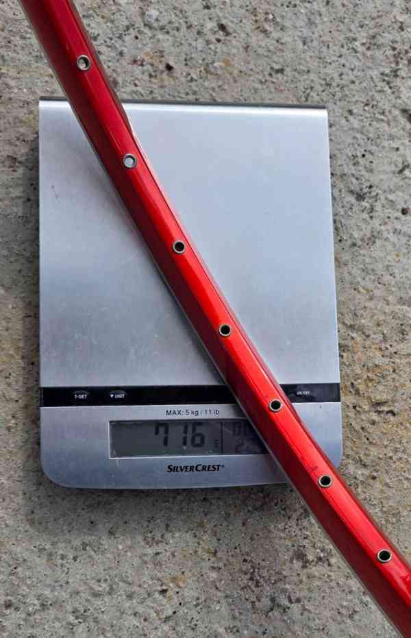 Duralové 26" ráfky VUELTA Airline, červená metalíza - foto 8