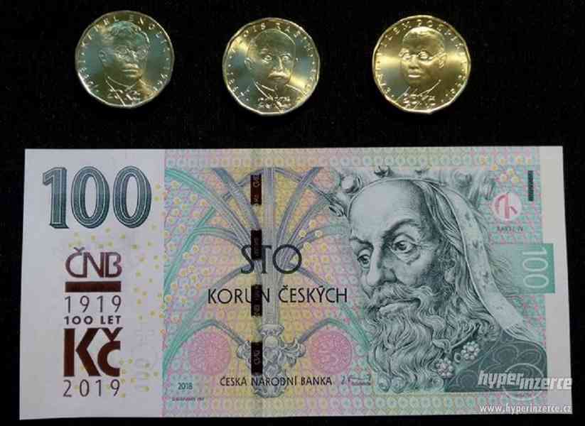 Sada 20 Kč (3) Rašín, Pospíšil, Engliš + 100 kč bankovka - foto 1