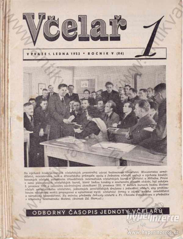 Včelař Odborný časopis včelařský 1952 - foto 1