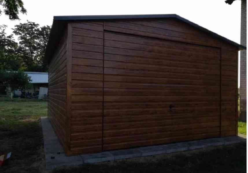 PLECHOVÁ GARÁŽ 4 x 6m VZOR DŘEVA - foto 3