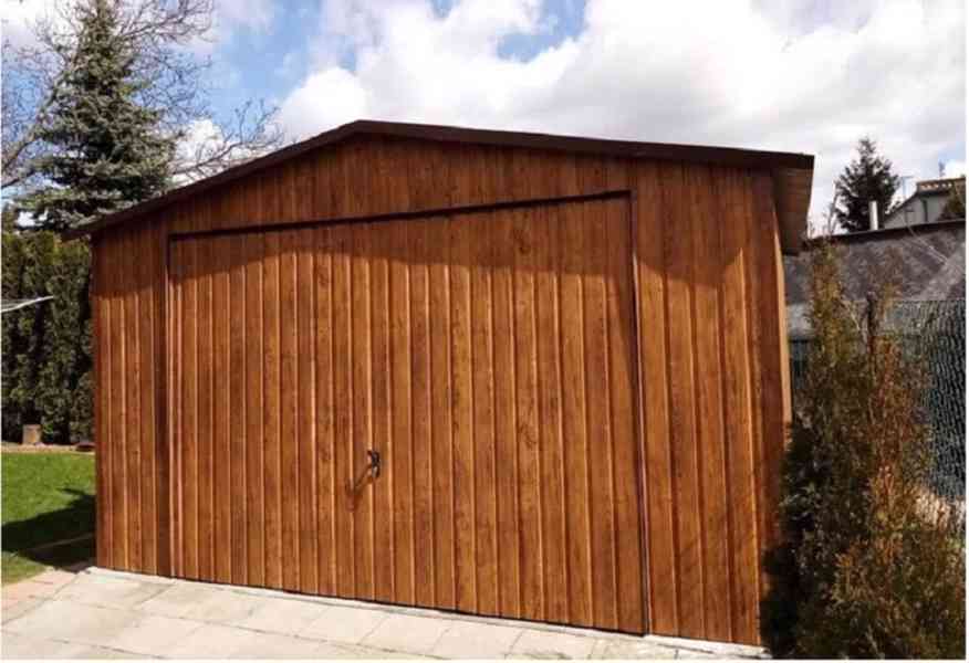 PLECHOVÁ GARÁŽ 4 x 6m VZOR DŘEVA - foto 4