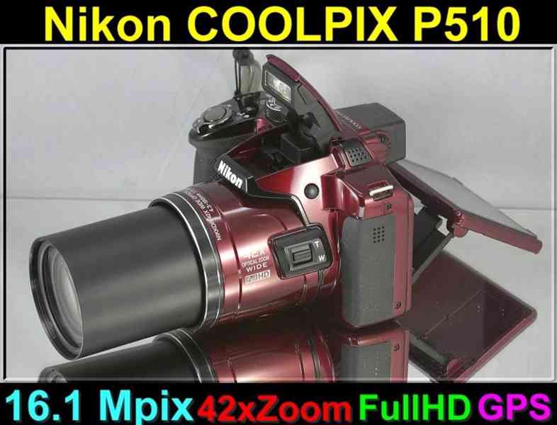 Nikon CoolPix P510 42x Op.ZOOM*Full HDV*GPS*BAG - foto 1