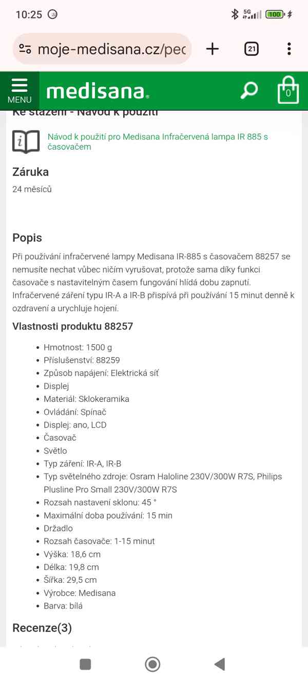 Prodám UV lampu Medisana.IR 885 - foto 5