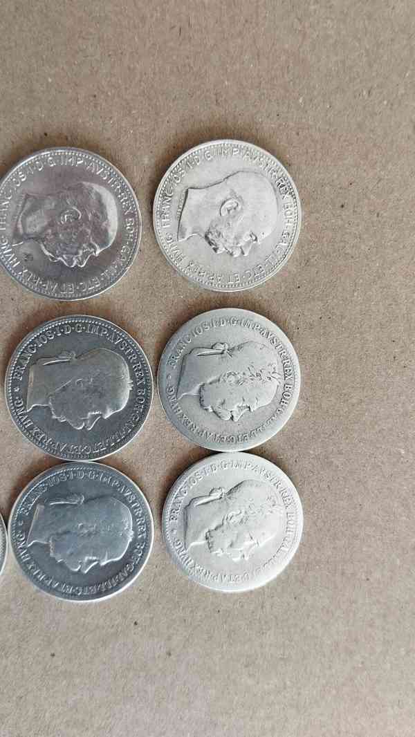 9ks starých korun - Stříbrné korony konvolut č.1 - foto 2