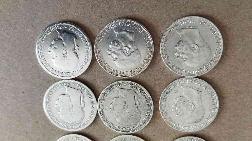 9ks starých korun - Stříbrné korony konvolut č.1 - foto 4