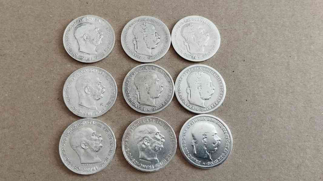 9ks starých korun - Stříbrné korony konvolut č.1 - foto 5