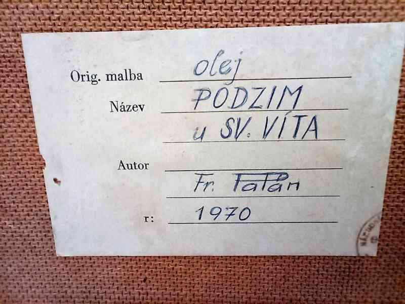 Obraz originál olej na desce Podzim u Sv. Víta, - foto 2