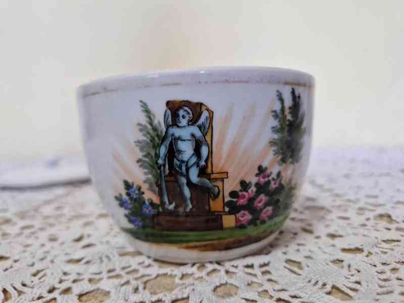 Zajímavá porcelánová Dóza s Andělíčky Biedermeier Březová - foto 7