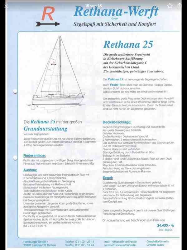 Prodám námořní plachetnice Rethana 25 - foto 9