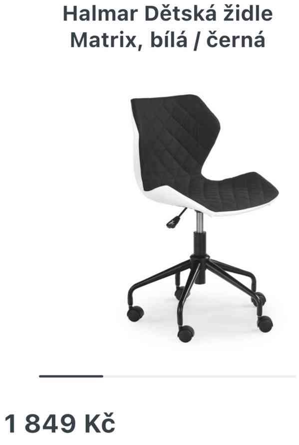 Židle MATRIX na černé kolečkové podstavě - černá - foto 3