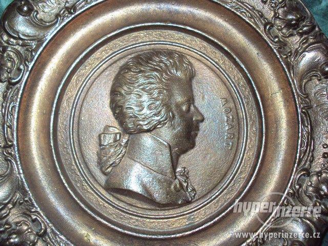 Starožitný talířek miska rytina snad měděná Mozart - foto 2