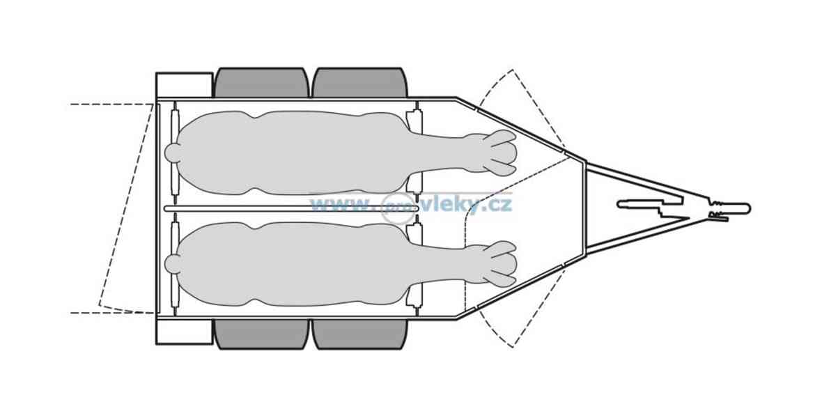 Přívěs na 2 koně Sirius S77 340x175x242 2500kg 2x dveře, alu - foto 6