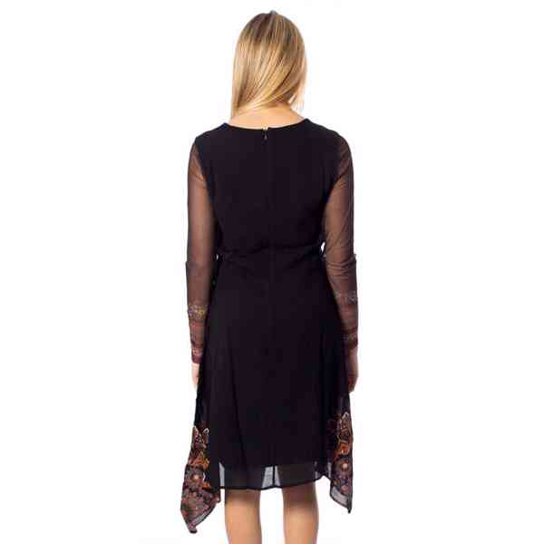 Desigual - Síťované midi černé šaty Velikost: XL - foto 5