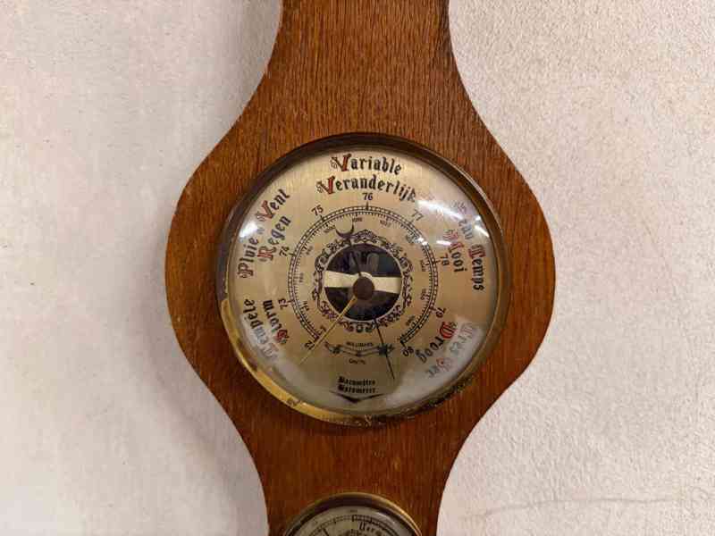 Starožitný rustikální barometr  - foto 4