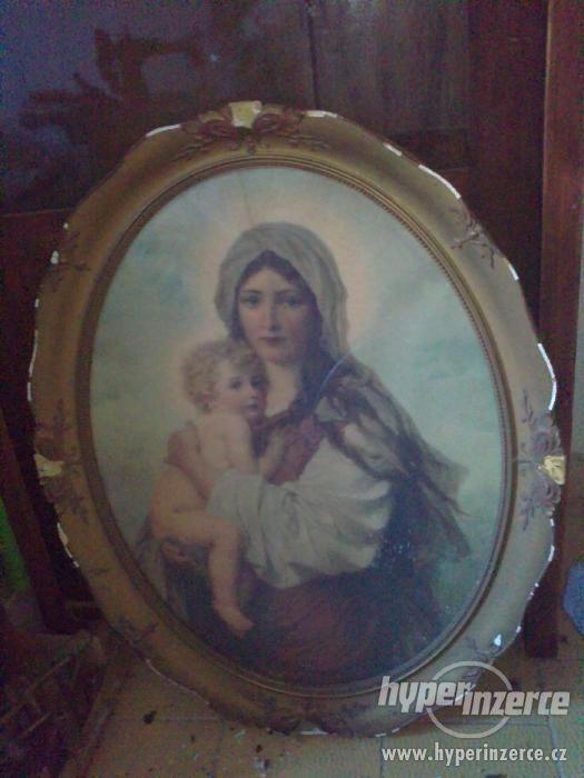 Pěkný starý obraz Madona s dítětem - foto 1