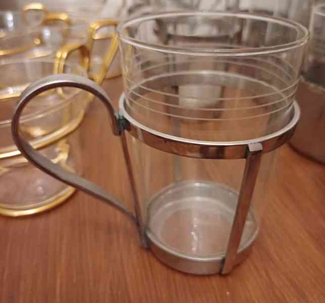 Retro skleněné šálky Jena Glass , antikorozní kovové držáky  - foto 3