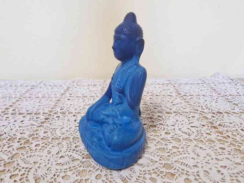 Vzácný Art Deco modrý Budha Curt Schlevogt Jablonec - foto 2