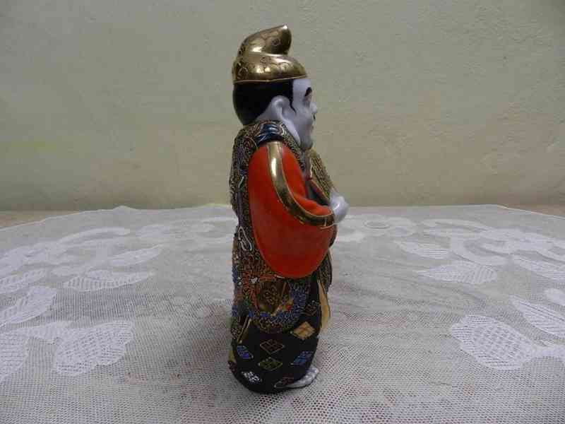 Luxusní Japonská bohatě zdobená soška Bůh Bůžek Satsuma  - foto 3