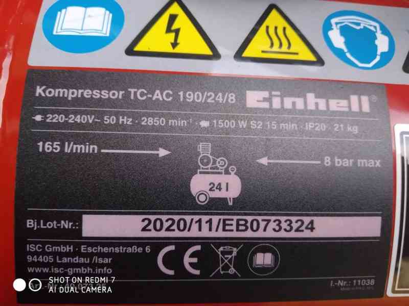 Prodám olejový Kompresor Einhell TC-AC 190/24/8  - foto 5