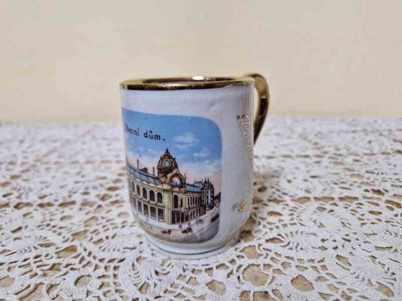 Sbírkový Hrnek obecní Dům Pozdrav z Prahy RU Top Stav - foto 3