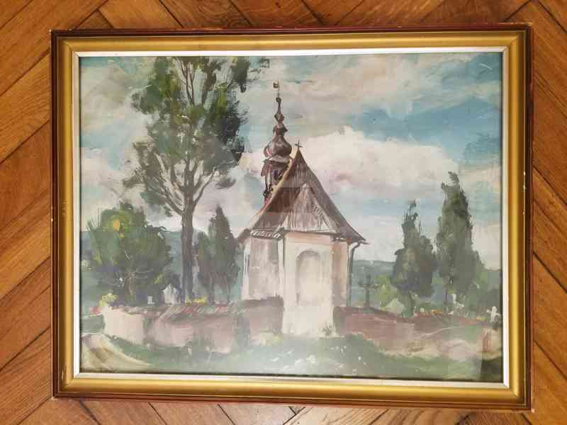 Petřvald, akvarel na kartonu od Drahoslav Beneš