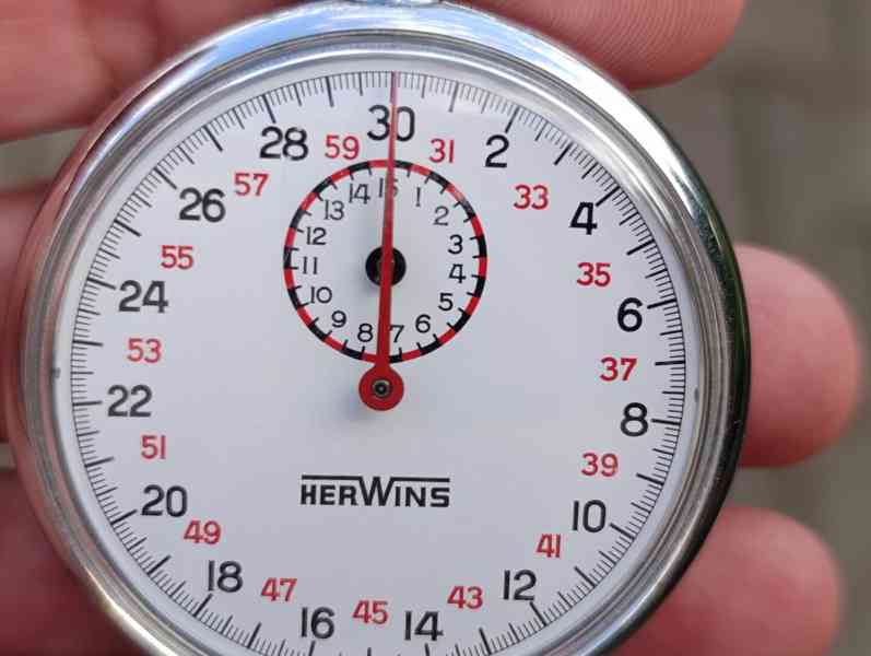 Originální švýcarské mechanické stopky Hervins - funční - foto 9