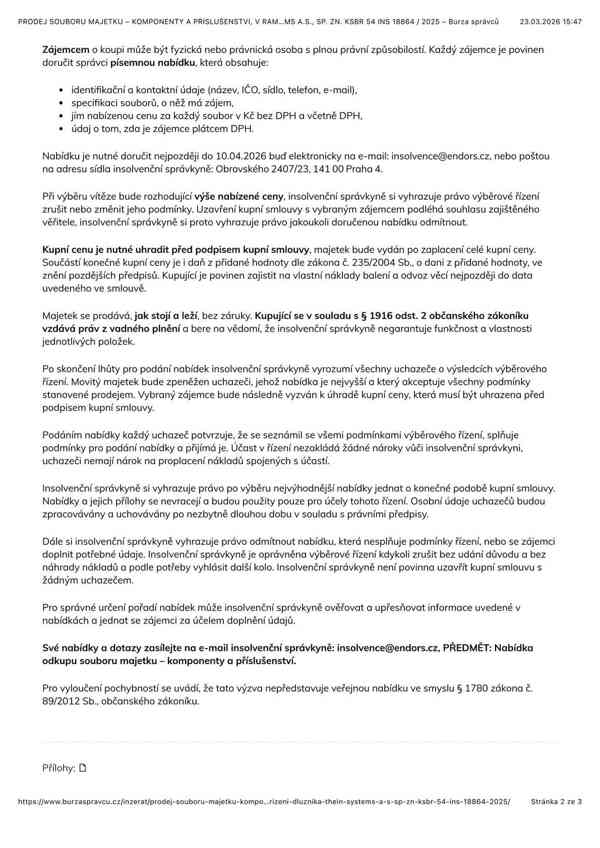 PRODEJ SOUBORU MAJETKU – KOMPONENTY A PŘÍSLUŠENSTVÍ - foto 3