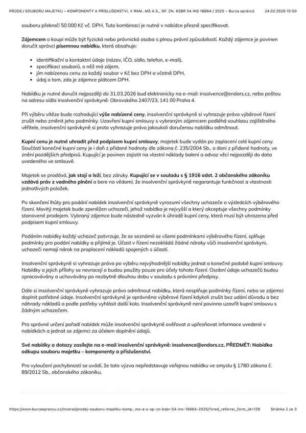 PRODEJ SOUBORU MAJETKU – KOMPONENTY A PŘÍSLUŠENSTVÍ - foto 3