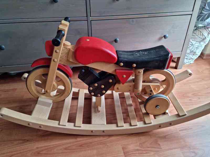 Dětské dřevěné odrážedlo motorka / houpačka - foto 2