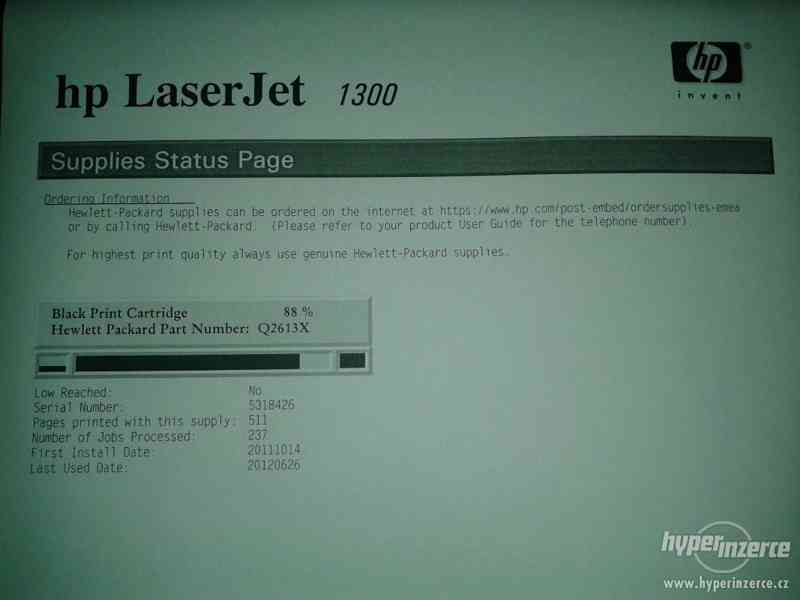 HP Laserjet 1300 / orig.toner Q2613X ma 88% / zaruka 3mesice - foto 2