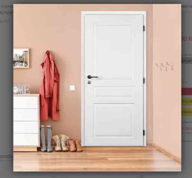 Interiérové dveře bílé, plné, levé výr. Doornite (CZ) Troja - foto 1