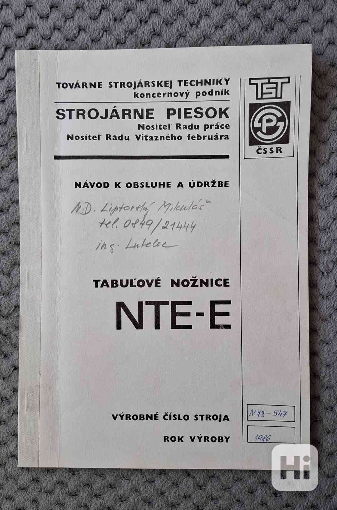 Návod k nůzkám NTE-2000/6,3E - foto 1