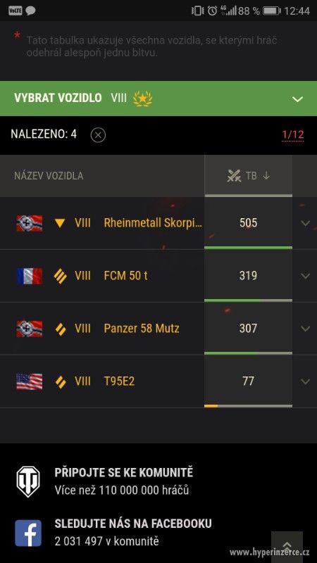 WOT účet (E25, T95E2... ) - foto 1