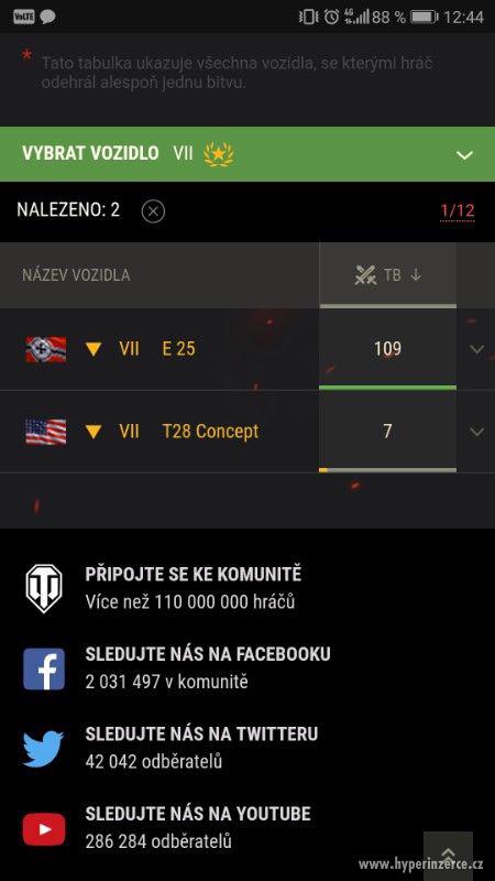 WOT účet (E25, T95E2... ) - foto 5